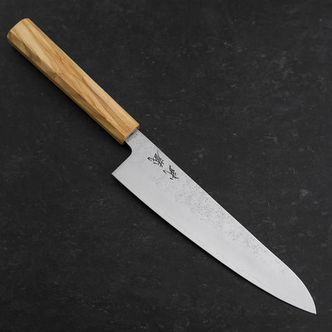 Gyuto AUS-8 Nashiji Olive Handle 195mm-[Musashi]-[Japanese-Kitchen-Knives]