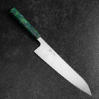 Gyuto AUS-8 Polished Ocean Green Handle 210mm (8.3”)-[Musashi]-[Japanese-Kitchen-Knives]