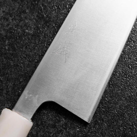 Gyuto AUS-8 Polished Ocean White Blue Handle 210mm (8.3”)-[Musashi]-[Japanese-Kitchen-Knives]