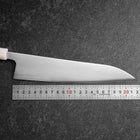 Gyuto AUS-8 Polished Ocean White Blue Handle 210mm (8.3”)-[Musashi]-[Japanese-Kitchen-Knives]