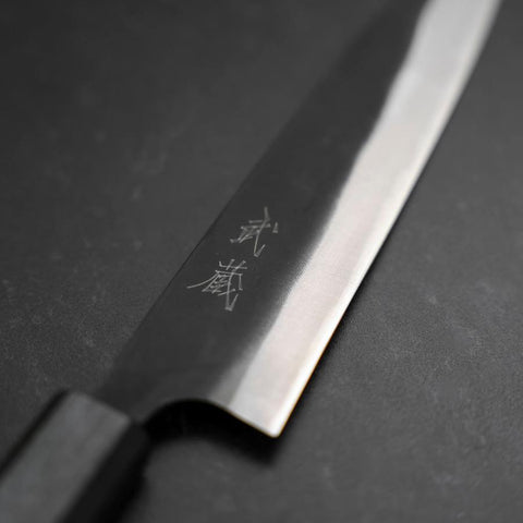 Gyuto Blue Steel #1 Kurouchi Dark Blue Urushi Handle 170mm (6.7”)