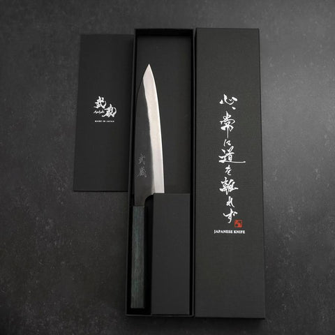 Gyuto Blue Steel #1 Kurouchi Dark Blue Urushi Handle 170mm (6.7”)