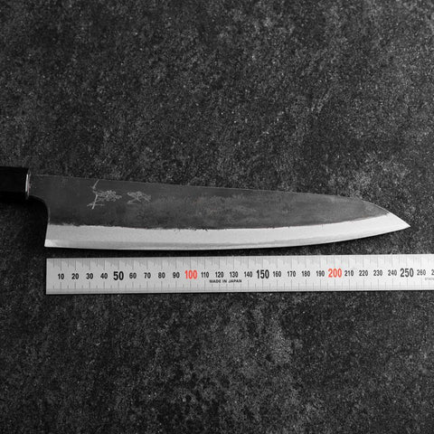Gyuto Blue Steel #1 Kurouchi Walnut Handle 240mm-[Musashi]-[Japanese-Kitchen-Knives]