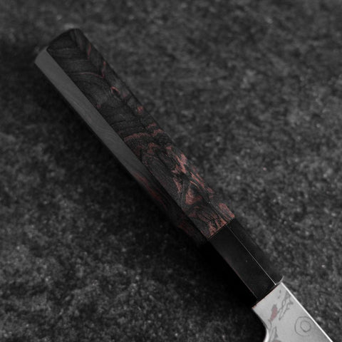 Gyuto Blue Steel #1 Suminagashi Buffalo Ebony Handle 200mm-[Musashi]-[Japanese-Kitchen-Knives]