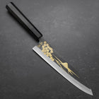 Gyuto Blue Steel #2 Chokin Kurouchi Sakura Fuji Buffalo Ebony Handle 210mm (8.3”)-[Musashi]-[Japanese-Kitchen-Knives]