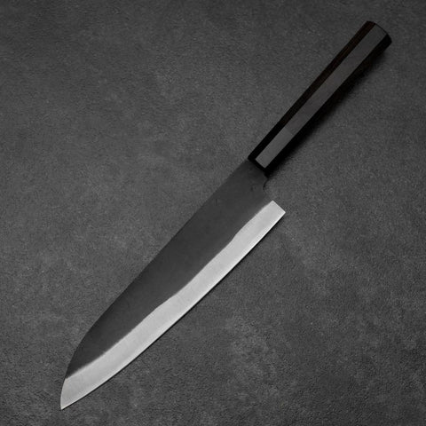 Gyuto Blue Steel #2 Kurouchi Chokin Crane Buffalo Ebony Handle 210mm-[Musashi]-[Japanese-Kitchen-Knives]