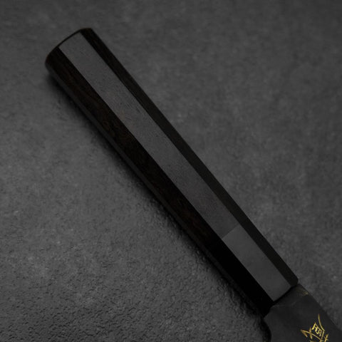 Gyuto Blue Steel #2 Kurouchi Chokin Crane Buffalo Ebony Handle 210mm-[Musashi]-[Japanese-Kitchen-Knives]