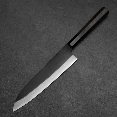 Gyuto Blue Steel #2 Kurouchi Chokin Dragon Buffalo Ebony Handle 210mm (8.3”)-[Musashi]-[Japanese-Kitchen-Knives]