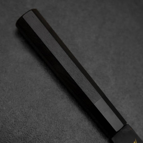 Gyuto Blue Steel #2 Kurouchi Chokin Dragon Buffalo Ebony Handle 210mm (8.3”)-[Musashi]-[Japanese-Kitchen-Knives]