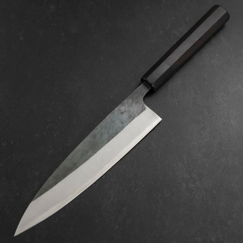 Gyuto Acero Azul #2 Kurouchi Chokin Dragón Mango de Ébano Búfalo 210mm