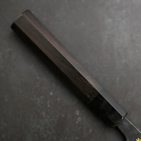 Gyuto Acero Azul #2 Kurouchi Chokin Dragón Mango de Ébano Búfalo 210mm