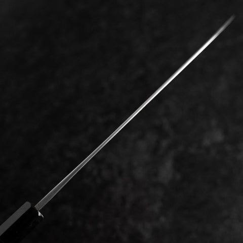 Gyuto Blue Steel #2 Kurouchi Chokin Samurai Full Moon Buffalo Ebony Handle 210mm (Asamura)-[Musashi]-[Japanese-Kitchen-Knives]