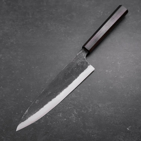 Gyuto Blue Steel #2 Kurouchi Ebony Handle 210mm (8.3”)-[Musashi]-[Japanese-Kitchen-Knives]