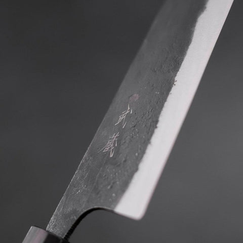 Gyuto Blue Steel #2 Kurouchi Ebony Handle 210mm (8.3”)-[Musashi]-[Japanese-Kitchen-Knives]