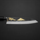 Gyuto Blue Steel #2 Kurouchi Stainless Clad Chokin Sakura-Fuji Buffalo Ebony Handle 210mm-[Musashi]-[Japanese-Kitchen-Knives]