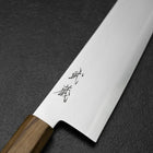 Gyuto Blue Steel #2 Polished Stainless Clad Olive Handle 210mm (8.3”)-[Musashi]-[Japanese-Kitchen-Knives]