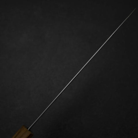 Gyuto Blue Steel #2 Polished Stainless Clad Olive Handle 210mm (8.3”)-[Musashi]-[Japanese-Kitchen-Knives]