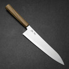 Gyuto Blue Steel #2 Polished Stainless Clad Olive Handle 210mm (8.3”)-[Musashi]-[Japanese-Kitchen-Knives]