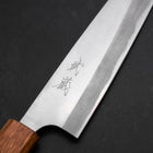 Gyuto Blue Steel #2 Stainless Clad Polished Oak Handle 165mm-[Musashi]-[Japanese-Kitchen-Knives]