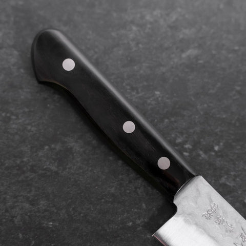 Gyuto Blue Steel #2 Stainless Clad Tsuchime Western Black Handle 180mm-[Musashi]-[Japanese-Kitchen-Knives]