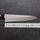 Gyuto Blue Steel #2 Stainless Clad Tsuchime Western Black Handle 180mm-[Musashi]-[Japanese-Kitchen-Knives]