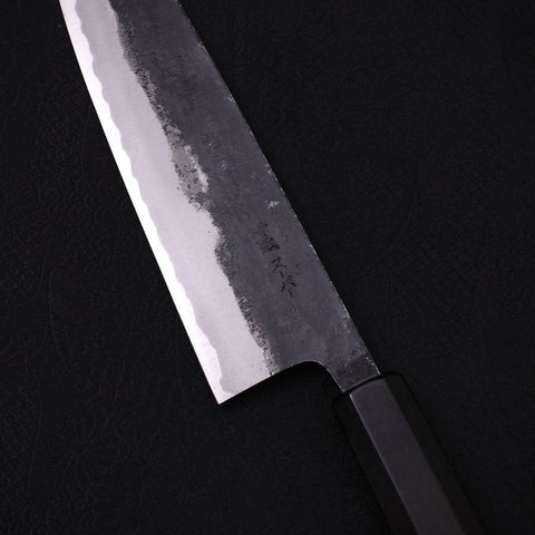 Gyuto Blue Super Kurouchi Mango de Ébano con Cuerno de Búfalo 180mm