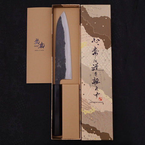 Gyuto Blue Super Kurouchi Mango de Ébano con Cuerno de Búfalo 180mm