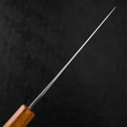 Gyuto Blue Steel #1 Kurouchi Stainless Clad Oak Handle 210mm-[Musashi]-[Japanese-Kitchen-Knives]