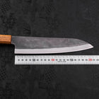 Gyuto Blue Steel #1 Kurouchi Stainless Clad Oak Handle 210mm-[Musashi]-[Japanese-Kitchen-Knives]