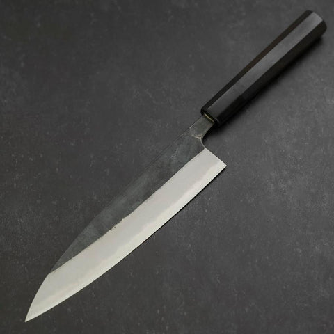 Gyuto Blue Steel #2 Kurouchi Buffalo Ebony Handle 210mm-[Musashi]-[Japanese-Kitchen-Knives]