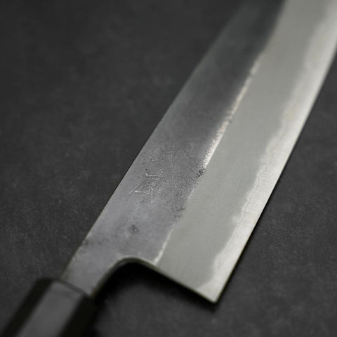 Gyuto Blue Steel #2 Kurouchi Buffalo Ebony Handle 210mm-[Musashi]-[Japanese-Kitchen-Knives]