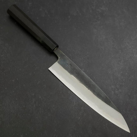 Gyuto Blue Steel #2 Kurouchi Buffalo Ebony Handle 210mm-[Musashi]-[Japanese-Kitchen-Knives]