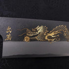 Gyuto Blue Steel #2 Kurouchi Chokin Dragon Buffalo Ebony Handle 210mm-[Musashi]-[Japanese-Kitchen-Knives]