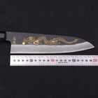 Gyuto Blue Steel #2 Kurouchi Chokin Dragon Buffalo Ebony Handle 210mm-[Musashi]-[Japanese-Kitchen-Knives]