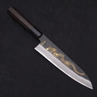 Gyuto Blue Steel #2 Kurouchi Chokin Dragon Buffalo Ebony Handle 210mm-[Musashi]-[Japanese-Kitchen-Knives]