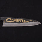 Gyuto Blue Steel #2 Kurouchi Chokin Snake-Sakura Buffalo Ebony Handle 210mm-[Musashi]-[Japanese-Kitchen-Knives]