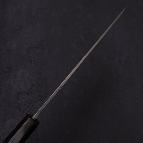 Gyuto Blue Steel #2 Kurouchi Chokin Snake-Sakura Buffalo Ebony Handle 210mm-[Musashi]-[Japanese-Kitchen-Knives]