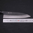 Gyuto Blue Steel #2 Kurouchi Damascus Buffalo Ebony Handle 180mm-[Musashi]-[Japanese-Kitchen-Knives]
