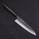 Gyuto Blue Steel #2 Kurouchi Damascus Buffalo Ebony Handle 180mm-[Musashi]-[Japanese-Kitchen-Knives]