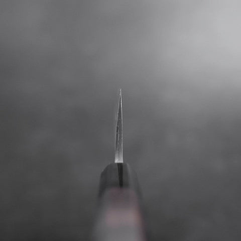 Gyuto Blue Steel #2 Kurouchi Damascus Chokin Dragon Buffalo Ebony Handle 240mm-[Musashi]-[Japanese-Kitchen-Knives]