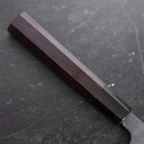 Gyuto Blue Steel #2 Kurouchi Damascus Chokin Dragon Buffalo Ebony Handle 240mm-[Musashi]-[Japanese-Kitchen-Knives]