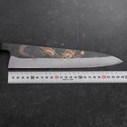Gyuto Blue Steel #2 Kurouchi Damascus Chokin Dragon Buffalo Ebony Handle 240mm-[Musashi]-[Japanese-Kitchen-Knives]
