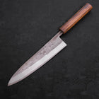 Gyuto Blue Steel #2 Nashiji Stainless Clad Sumi Urushi Handle 210mm-[Musashi]-[Japanese-Kitchen-Knives]
