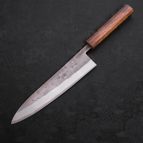 Gyuto Blue Steel #2 Nashiji Stainless Clad Sumi Urushi Handle 210mm-[Musashi]-[Japanese-Kitchen-Knives]