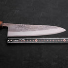 Gyuto Blue Steel #2 Nashiji Stainless Clad Sumi Urushi Handle 210mm-[Musashi]-[Japanese-Kitchen-Knives]