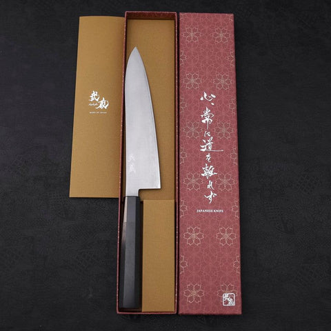 Gyuto HAP-40 Polished Buffalo Ebony Handle 210mm-[Musashi]-[Japanese-Kitchen-Knives]