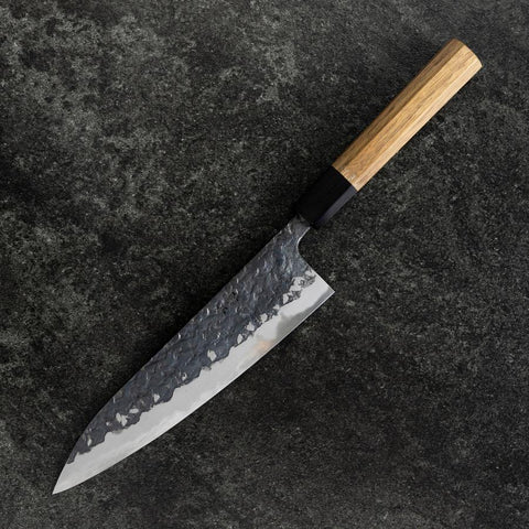 Gyuto Kurouchi Blue Steel #1 Nashiji Buffalo Walnut Handle 210mm (8.3”)-[Musashi]-[Japanese-Kitchen-Knives]