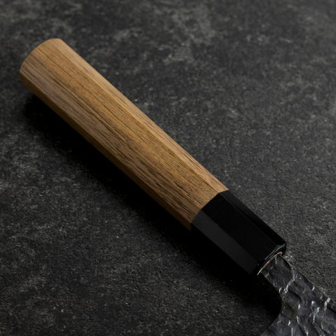 Gyuto Kurouchi Blue Steel #1 Nashiji Buffalo Walnut Handle 210mm (8.3”)-[Musashi]-[Japanese-Kitchen-Knives]