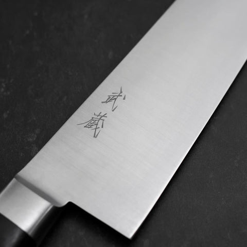 Gyuto Molybdenum Polished Western Black Handle 240mm-[Musashi]-[Japanese-Kitchen-Knives]