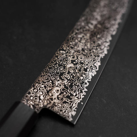 Gyuto SG-2 Black Nickel Damascus Ebony Handle 210mm-[Musashi]-[Japanese-Kitchen-Knives]